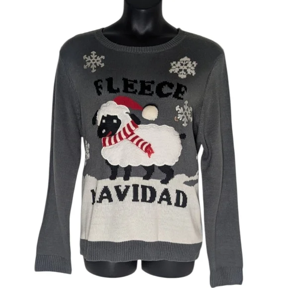 ➕ Forever 21+ Fleece Navidad Graphic Ugly Christmas Sweater | Size 3X - Picture 4 of 10